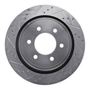 Ford F-150 Brake Rotor (1) - Rear Left - R1 Concepts - Drilled & Slotted - Silver - `12-`20 Ford F-150 Brake Rotor (1) - Rear Left - R1 Concepts - Drilled & Slotted - Silver - `12-`20